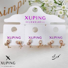 گوشواره میخی گل لاله طرح طلا برند ژوپینگ