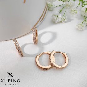 گوشواره حلق ای ریز نگین دار برند ژوپینگ